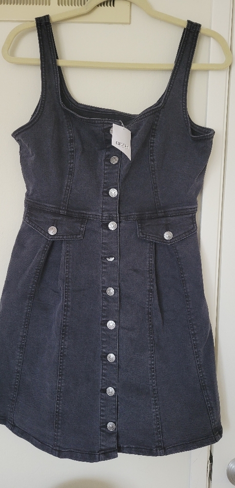 F21 Black Denim Dress sz L - Picture 3 of 7
